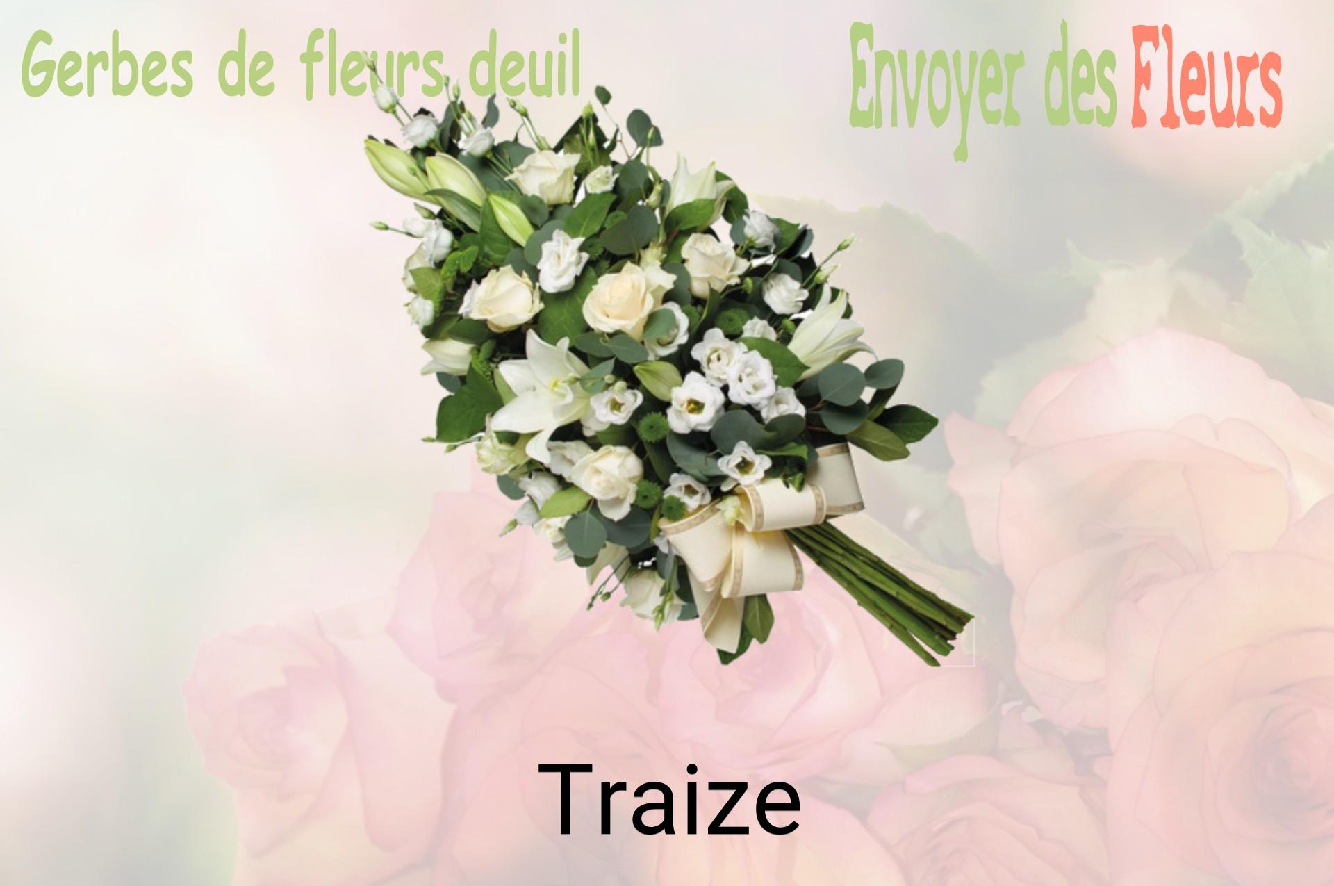 Gerbe de fleurs de deuil livrée à Traize